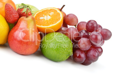 set of fruits isolated on white background