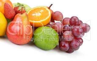 set of fruits isolated on white background