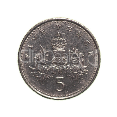 Five pence coin