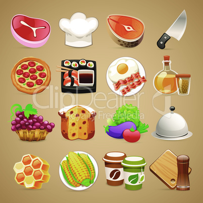 Food and Kitchen Accessories Icons Set1.1