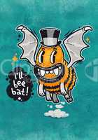 Cartoon Monster I'll Bee Bat