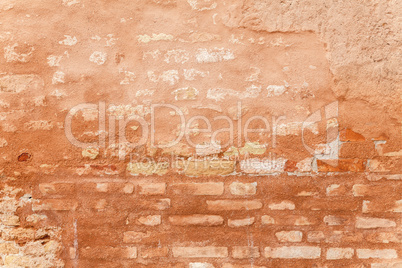 Porous Texture Of A Medieval Brick Wall.