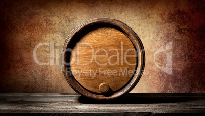 Barrel on brown background