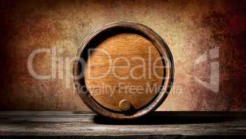 Barrel on brown background