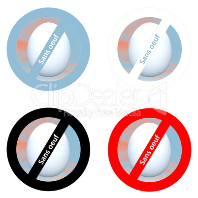 French stickers for egg free products