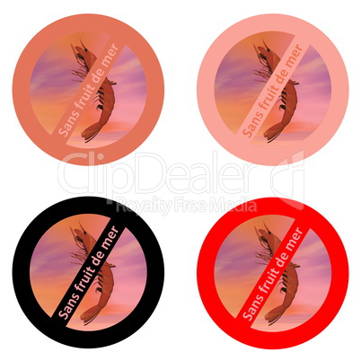 French stickers for shellfish free products