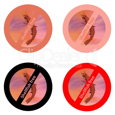 Stickers for shellfish free products