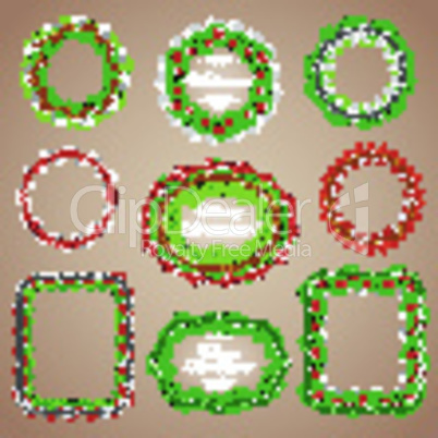 Christmas Garlands Frames with a Copy Space Set