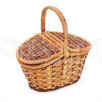 Wicker basket isolated on a white background