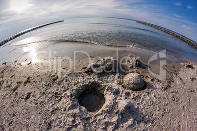 Fischaugenblick auf die Ostseeküste