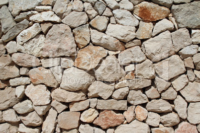 The wall of natural stone
