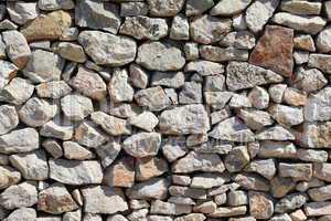The wall of natural stone