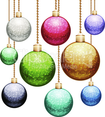 Set of Christmas Balls with Glitter