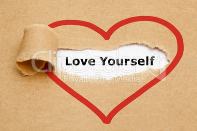 Love Yourself Torn Paper
