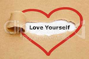 Love Yourself Torn Paper