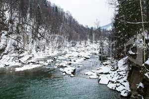 Prut river in Carpathians, Ukraine .