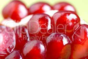 Pomegranate seeds close up