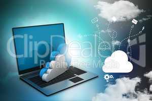 laptop showing concept of cloud computing.