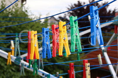 Colored clothespins