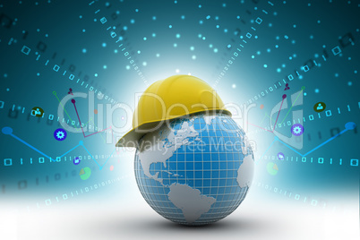 Globe with safety helmet