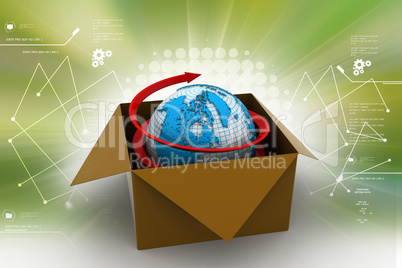 3d global business commerce concept