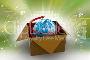 3d global business commerce concept