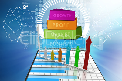 Business growth graph and chart