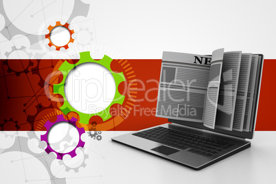 News through a laptop screen concept for online news