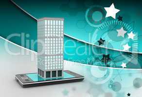 smart phone with real estate concept