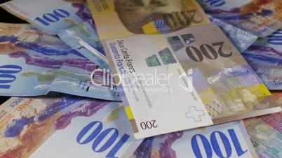 Schweizer Franken CHF auf Dehteller