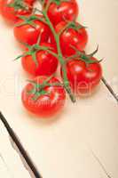 fresh cherry tomatoes on a cluster