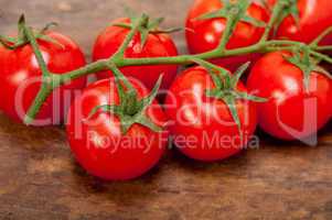 fresh cherry tomatoes on a cluster