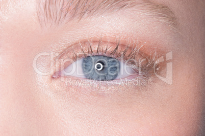 Lovely blue eye of a young woman