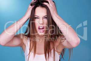 Young woman throwing a temper tantrum