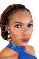 Closeup of African woman's face.