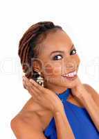 Smiling African woman portrait.