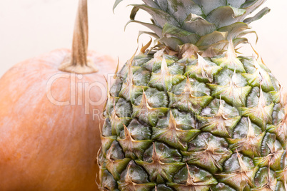 fresh pineapple with pumpkin