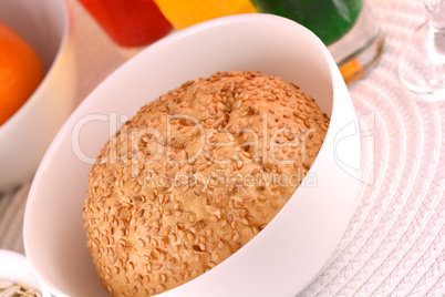 sweet cake on white plate and fruits