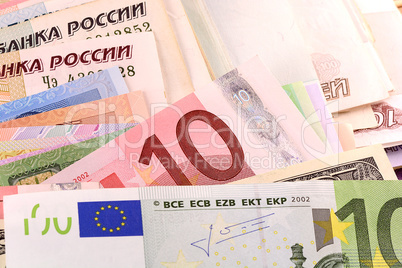 european and american money background