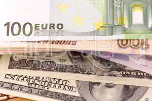 european and american money background