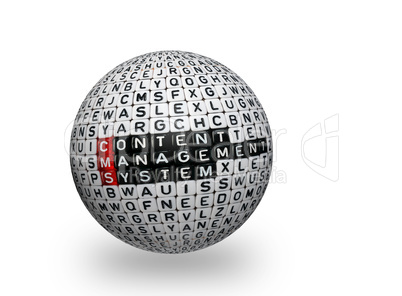 CMS ,Content Management System 3d ball