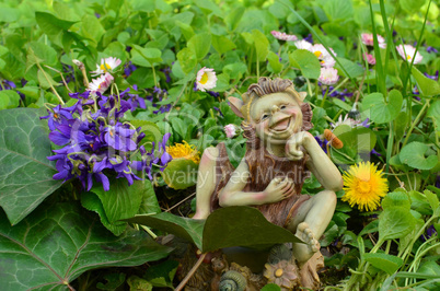 Bouket of Violets and dwarf doll