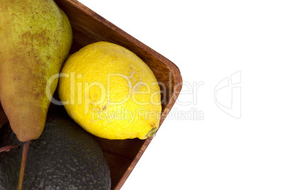 Lemon with avocado and pear