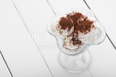 ice cream with chocolate shaving