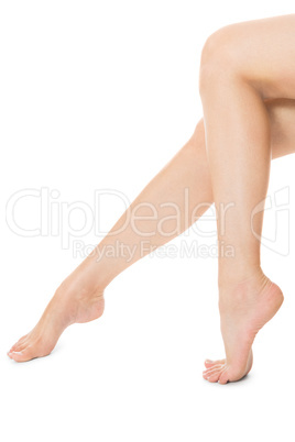 Elegant long bare female legs