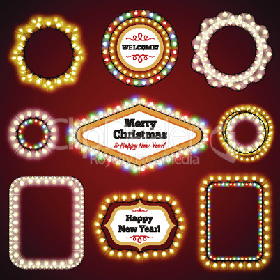 Christmas Lights Frames with a Copy Space Set3
