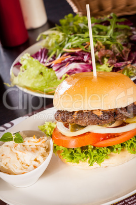 Cheeseburger with cole slaw Cheeseburger with cole slaw