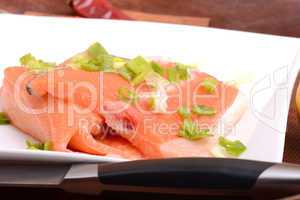 salmon filet with fresh herbs