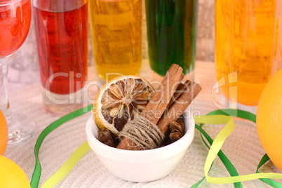 old fruits on white plate and juice