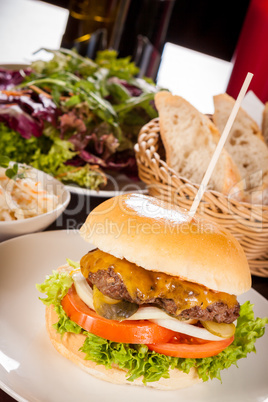 Cheeseburger with cole slaw